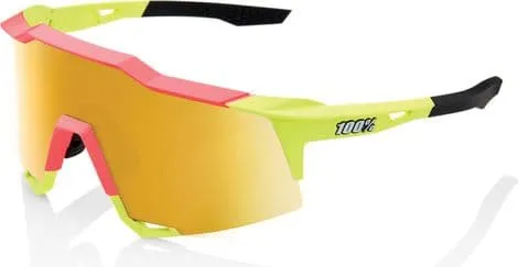 100% 100% Gafas Speedcraft Verde Fluorescente / Espejo Dorado