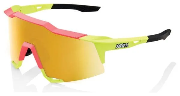 100% 100% Gafas Speedcraft Verde Fluorescente / Espejo Dorado