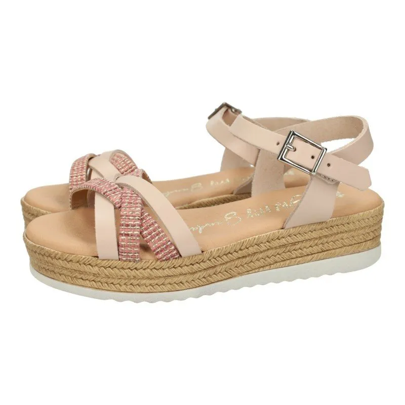 5524 Sandalias de piel color NUDE