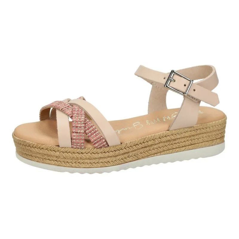 5524 Sandalias de piel color NUDE