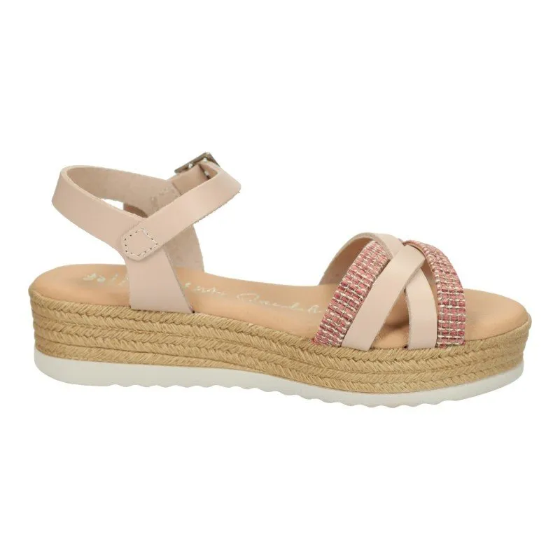 5524 Sandalias de piel color NUDE