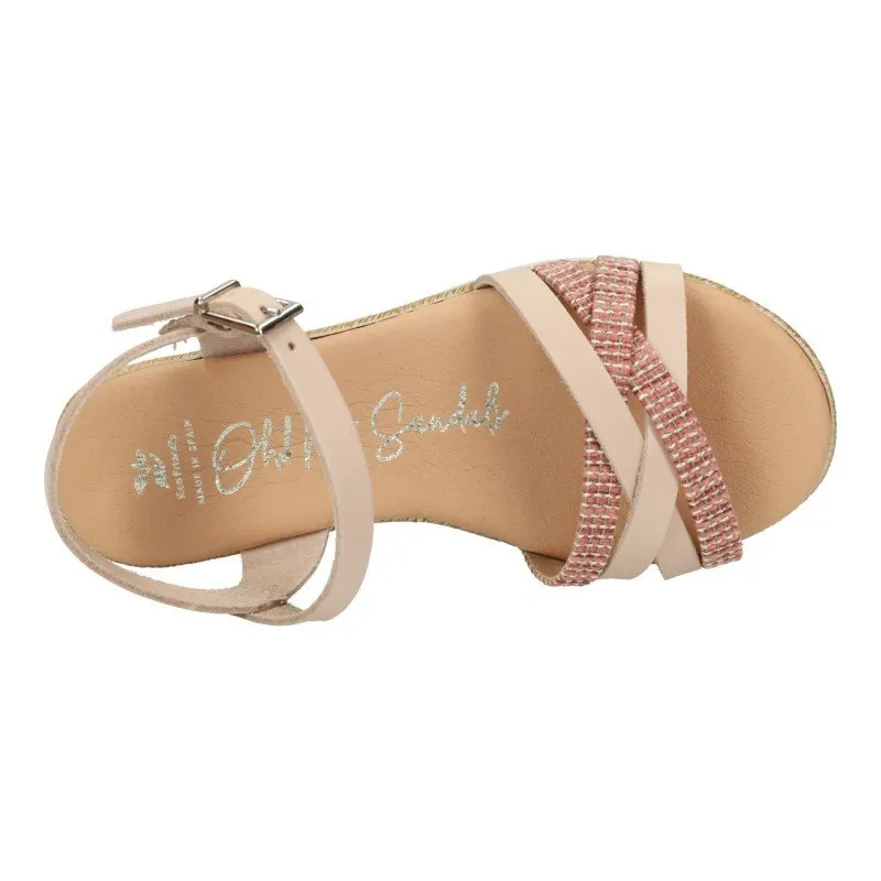 5524 Sandalias de piel color NUDE