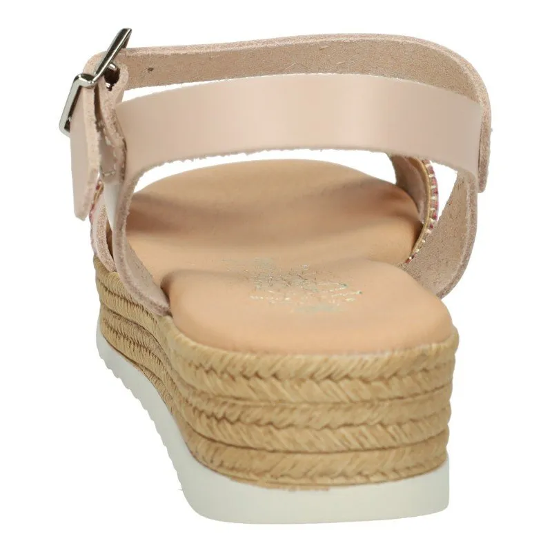 5524 Sandalias de piel color NUDE