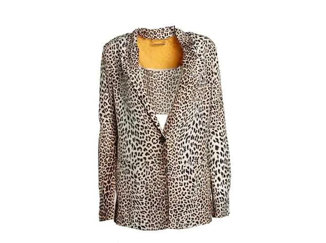 Autre Marque Atos Lombardini, sobrecamisa Leopard Castaño 