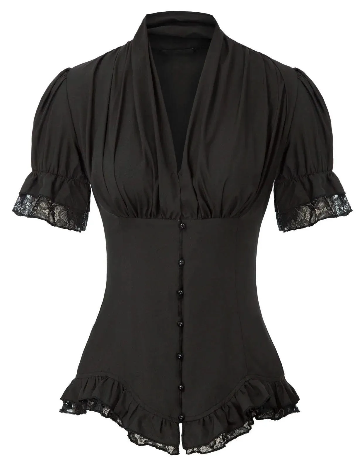 Blusa Retro victoriana Steampunk, gótica