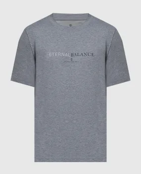 Brunello Cucinelli Gray t-shirt with a print