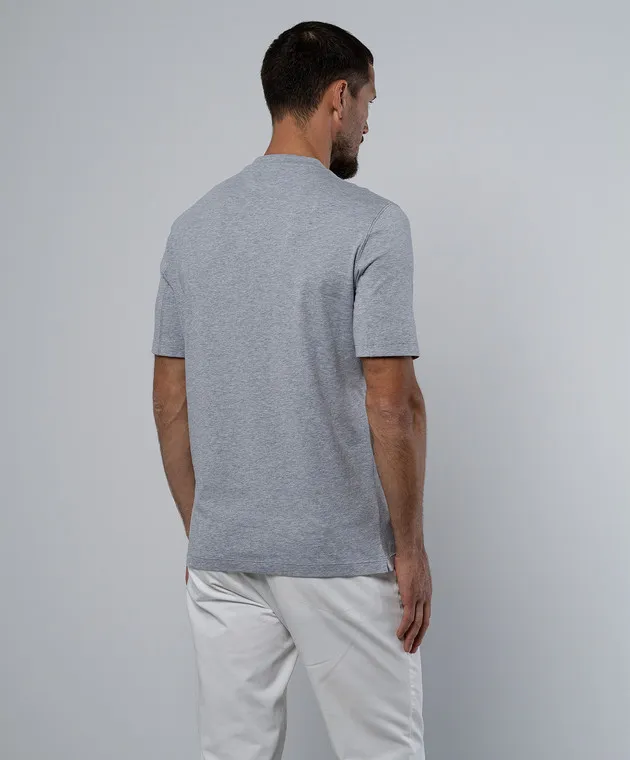 Brunello Cucinelli Gray t-shirt with a print