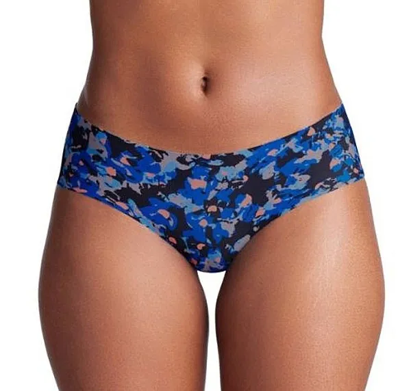 calzoncillos Under Armour Pure Stretch No Show Hipster Printed 3 Pack - Blue Print/Peach/Gray - women´s