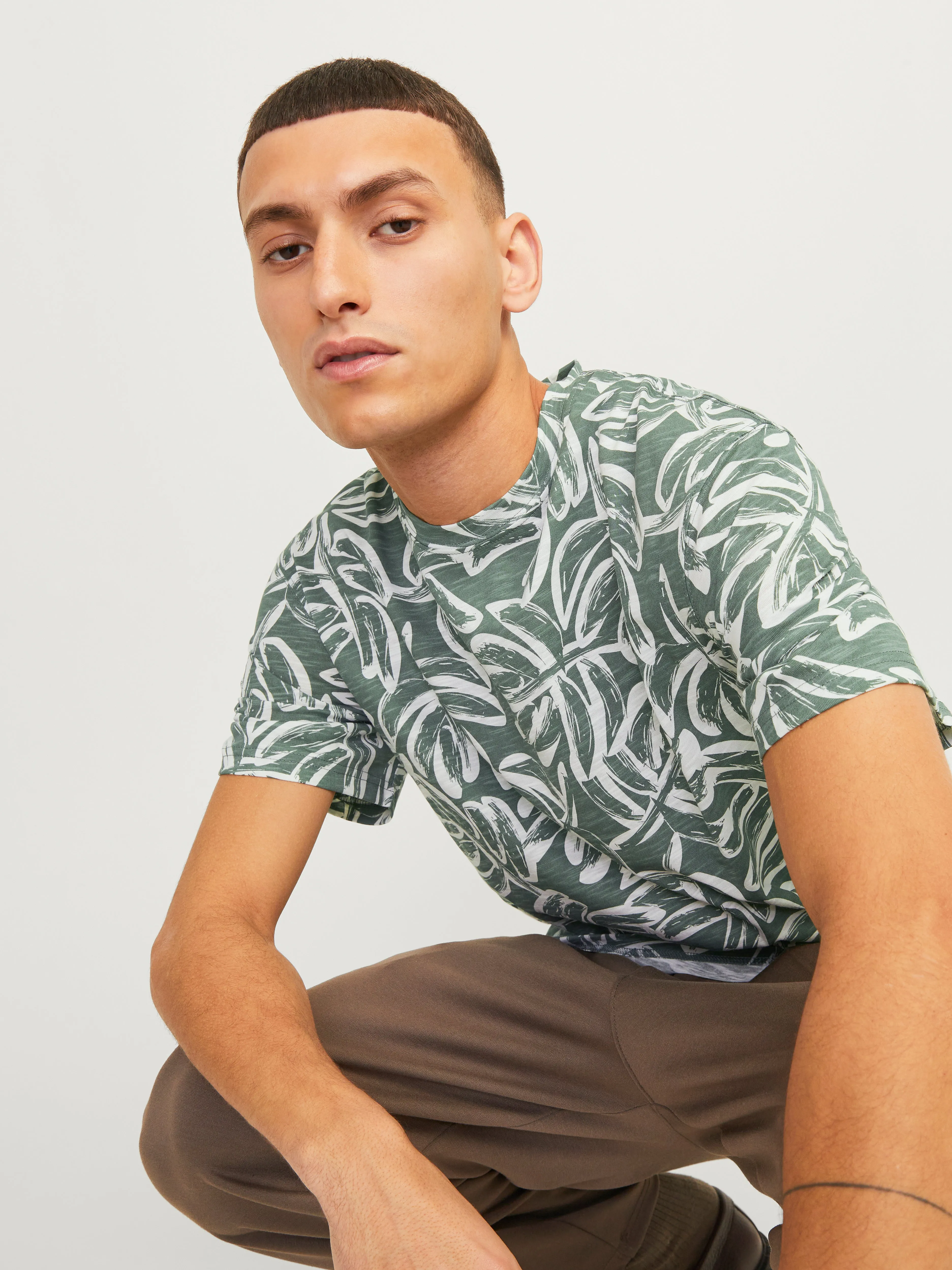 Camiseta All Over Print Cuello redondo | Verde intermedio | Jack & Jones®