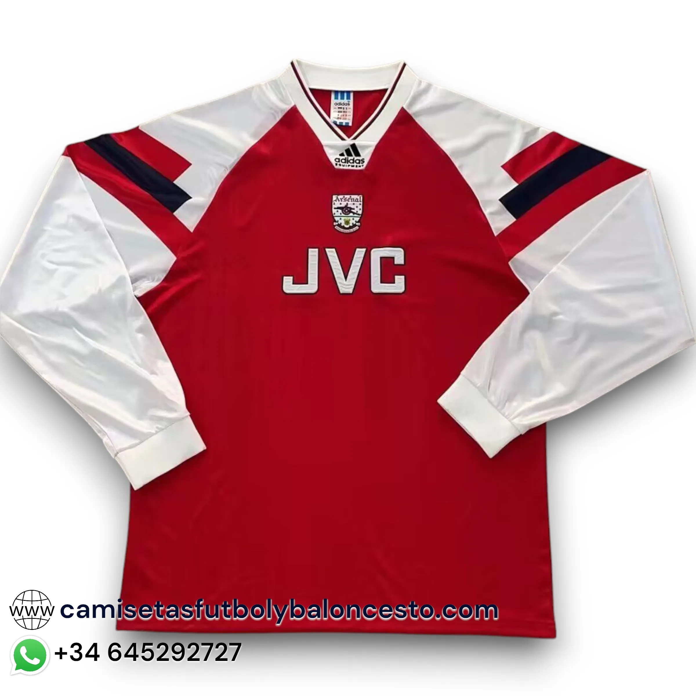 Camiseta Arsenal 1992-1994 Local Manga Larga