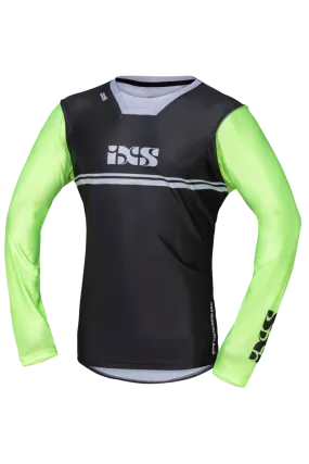 Camiseta de Cross iXS Trigger 4.0 Antracita-Verde Flúor-Blanco