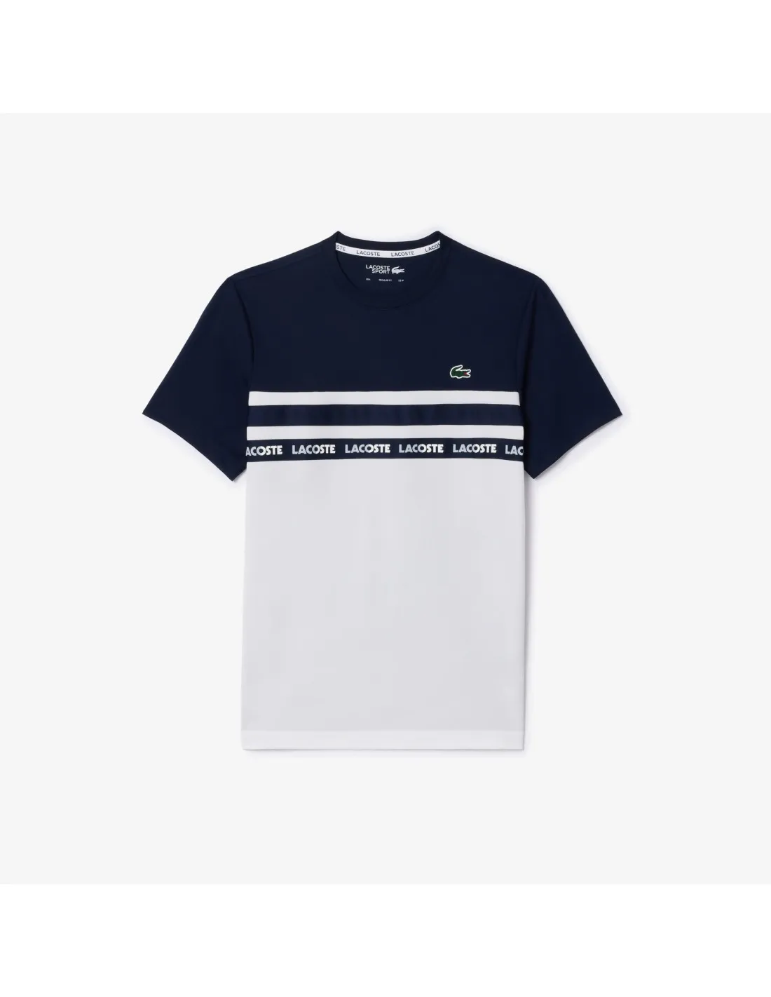 Camiseta de tenis ultra-dry en piqué con raya del logo de Lacoste