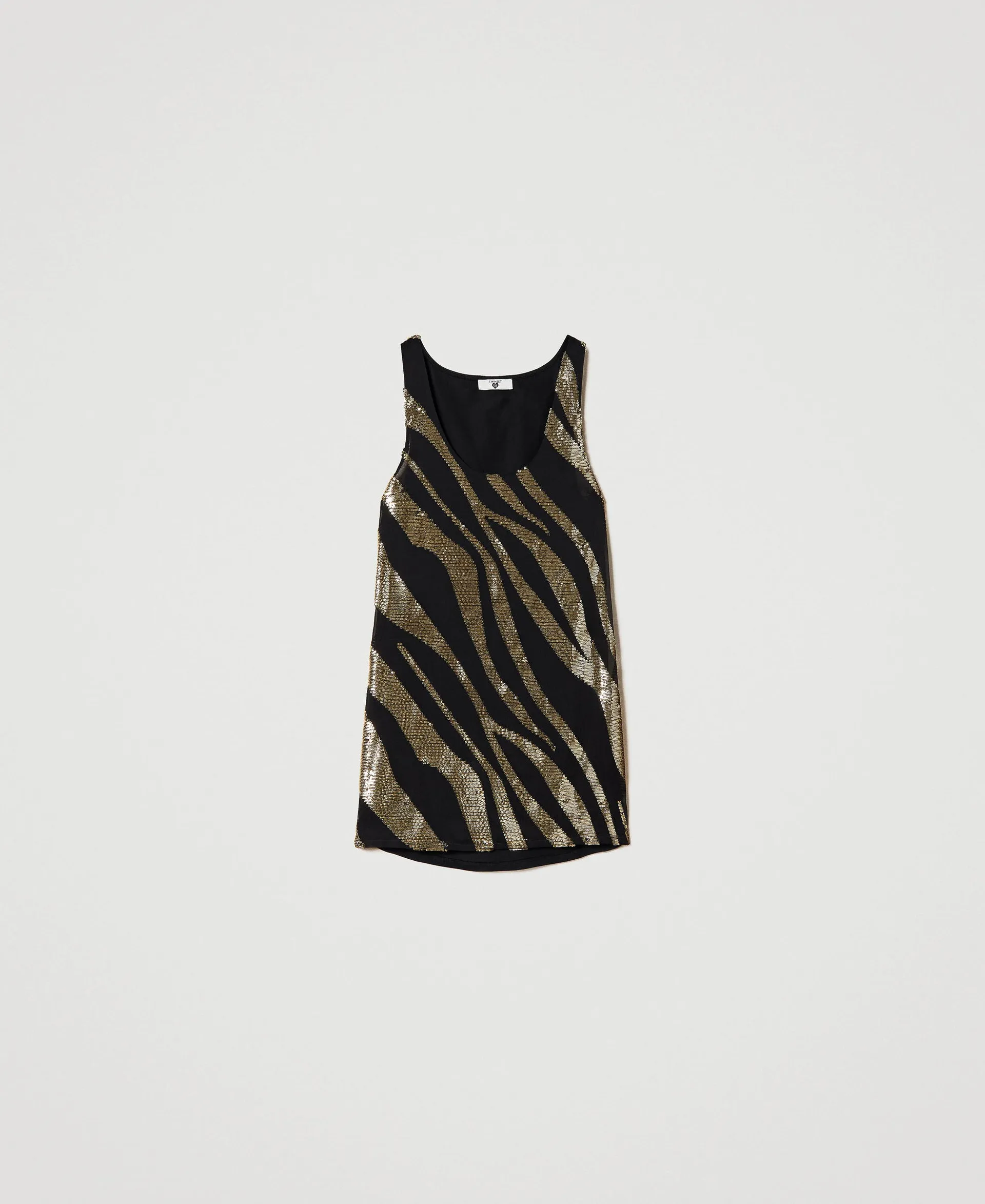 Camiseta de tirantes con bordado animal print