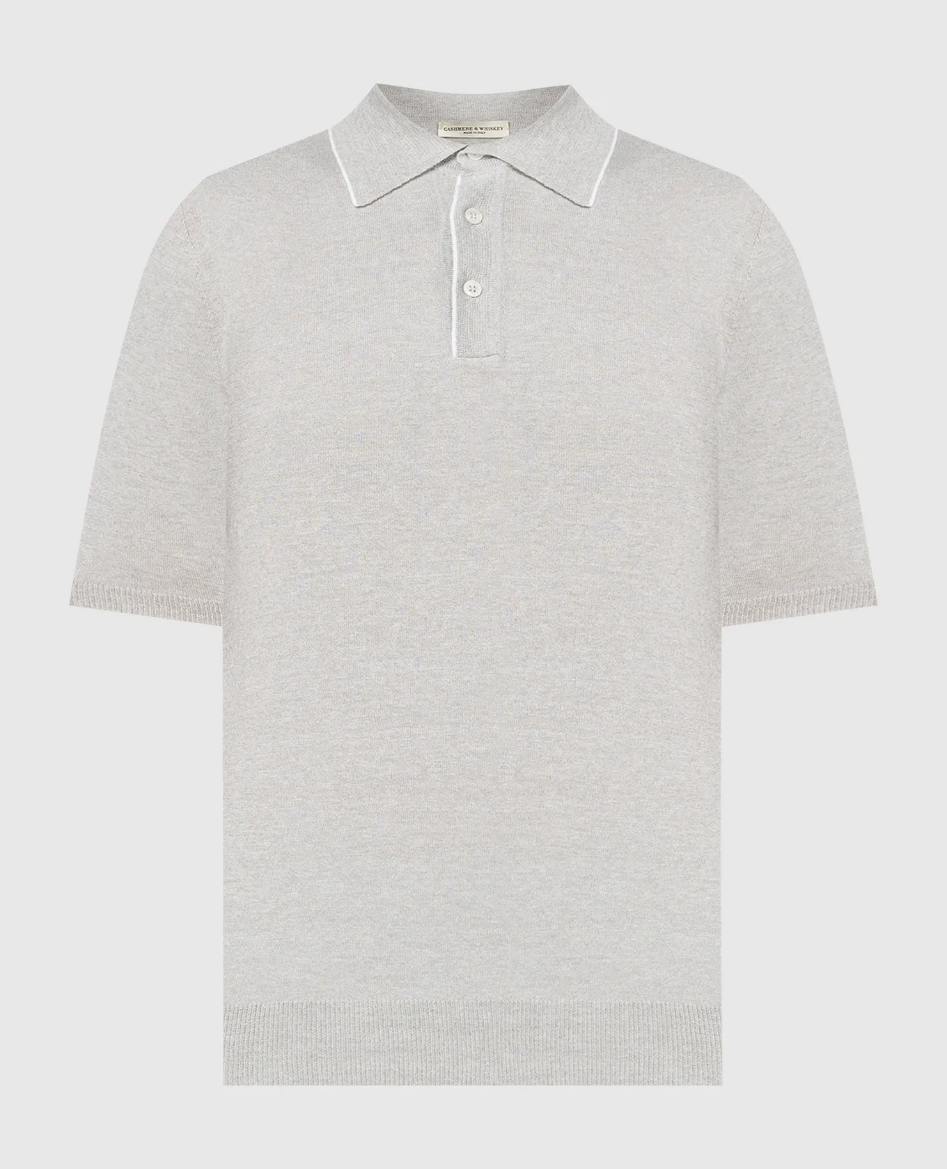 Cashmere&Whiskey Gray polo shirt with linen and cashmere