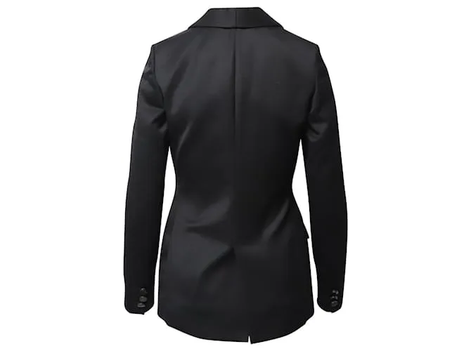 Chaqueta americana de botonadura sencilla Mulberry en lana negra Negro 