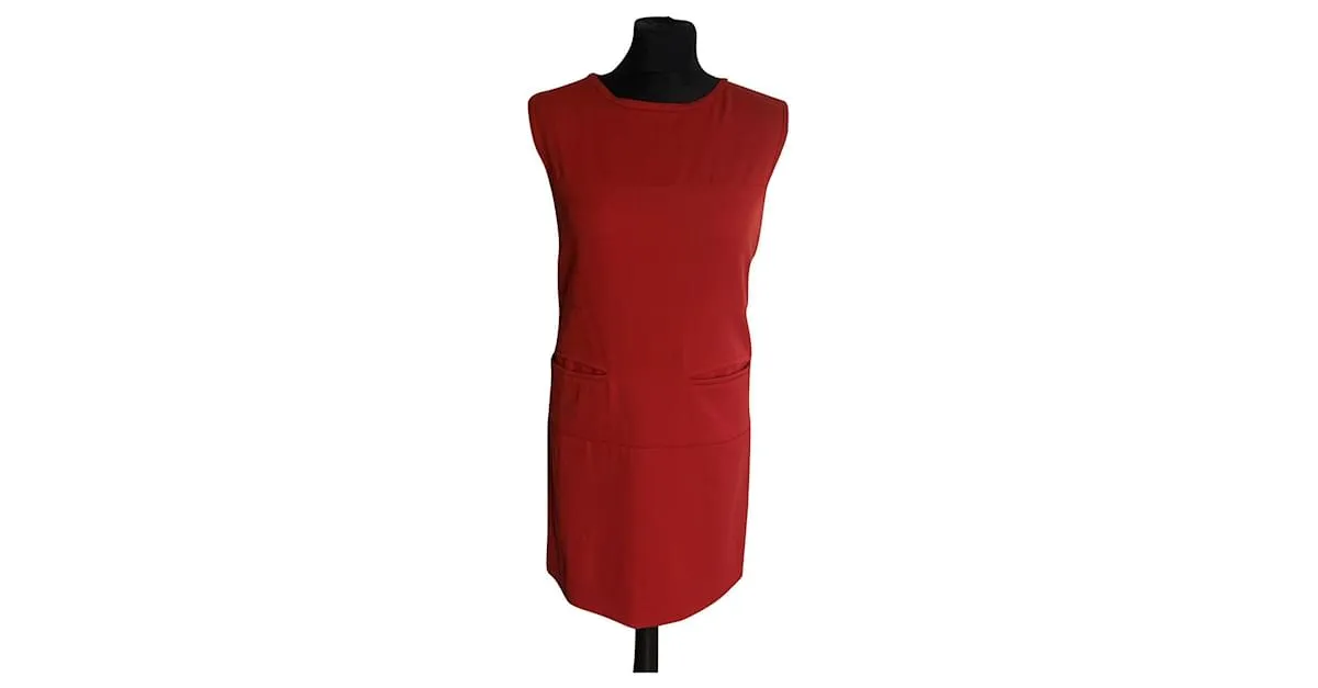 Courreges Vestidos Roja Coral 