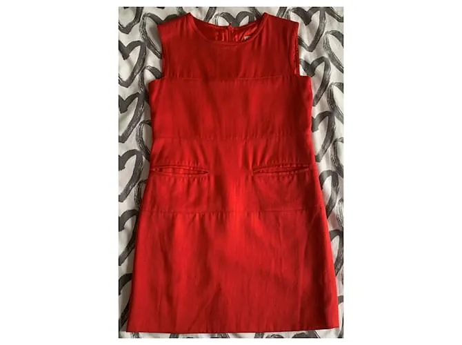 Courreges Vestidos Roja Coral 