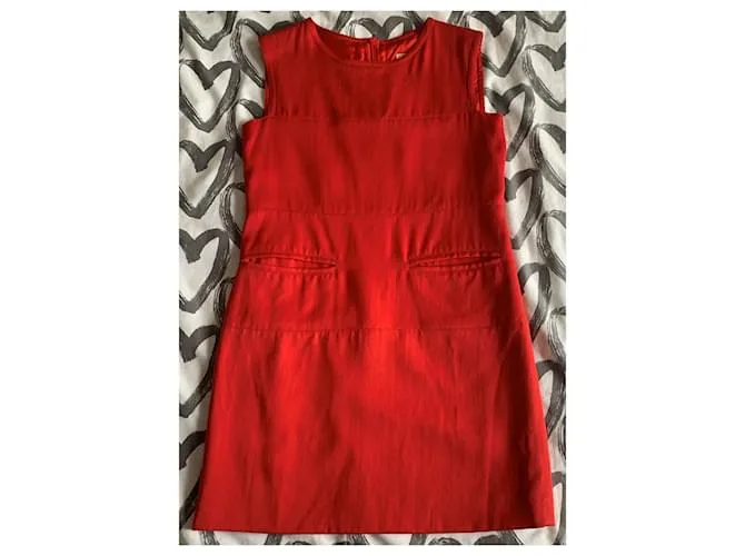 Courreges Vestidos Roja Coral 