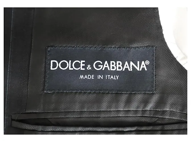 Dolce & Gabbana Americana clásica a rayas diplomáticas en lana negra Negro 