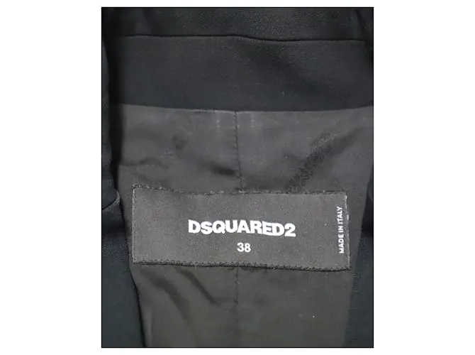 Dsquared2 Americana corta con detalles metálicos en viscosa negra Negro 