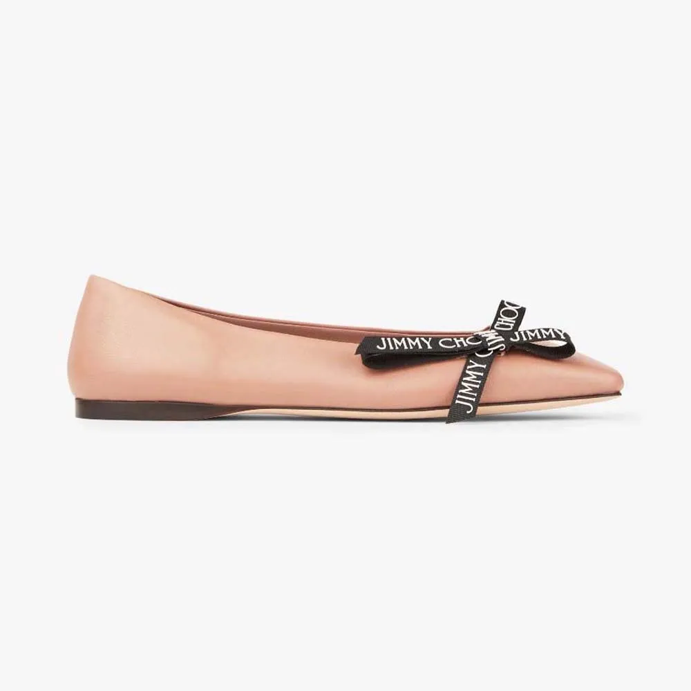 Jimmy Choo Bailarinas planas Veda Ballerina de piel de napa rosa con lazo Jimmy Choo para mujer