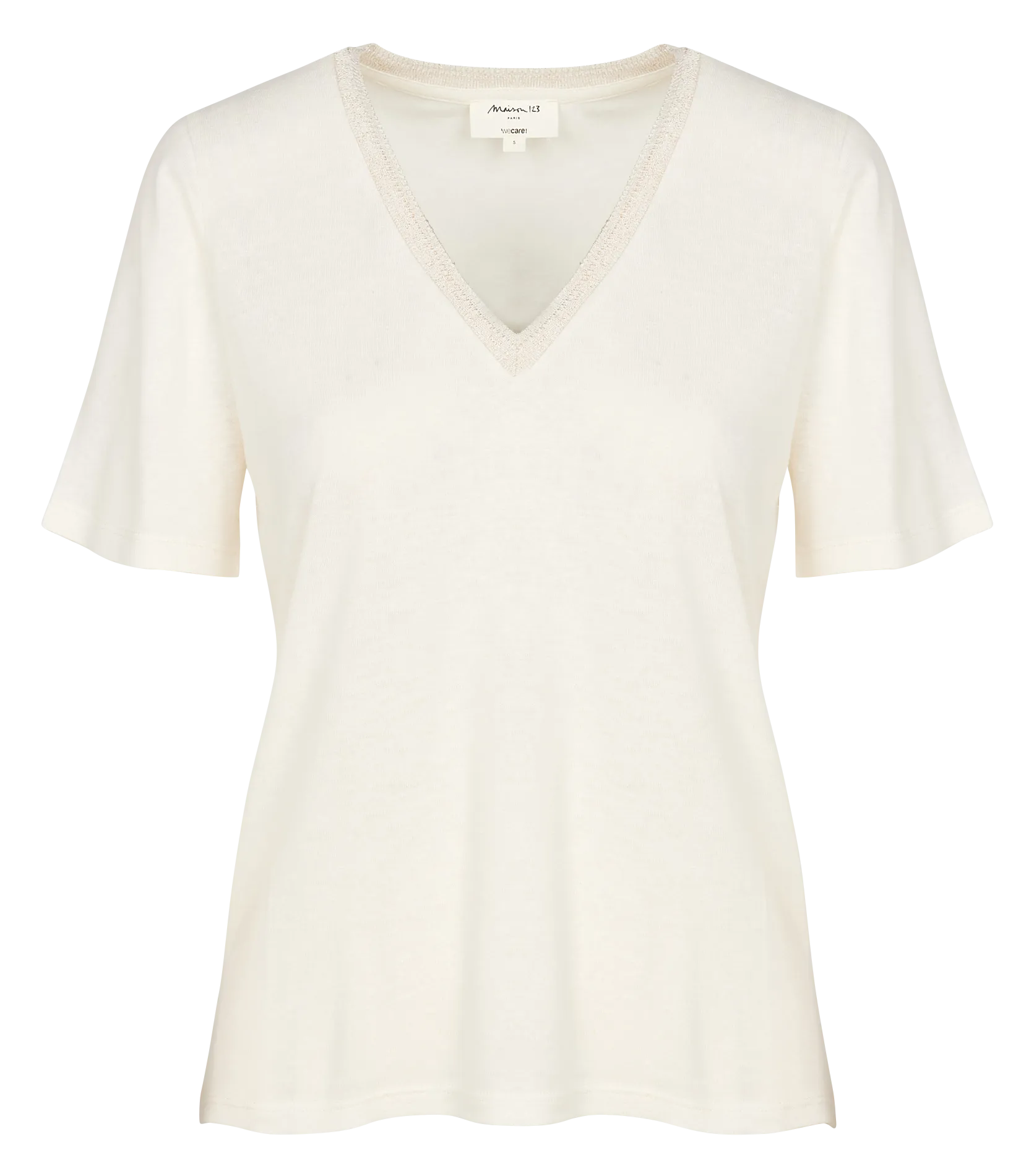 MAISON 123 DENICE - Camiseta de manga corta en blanco