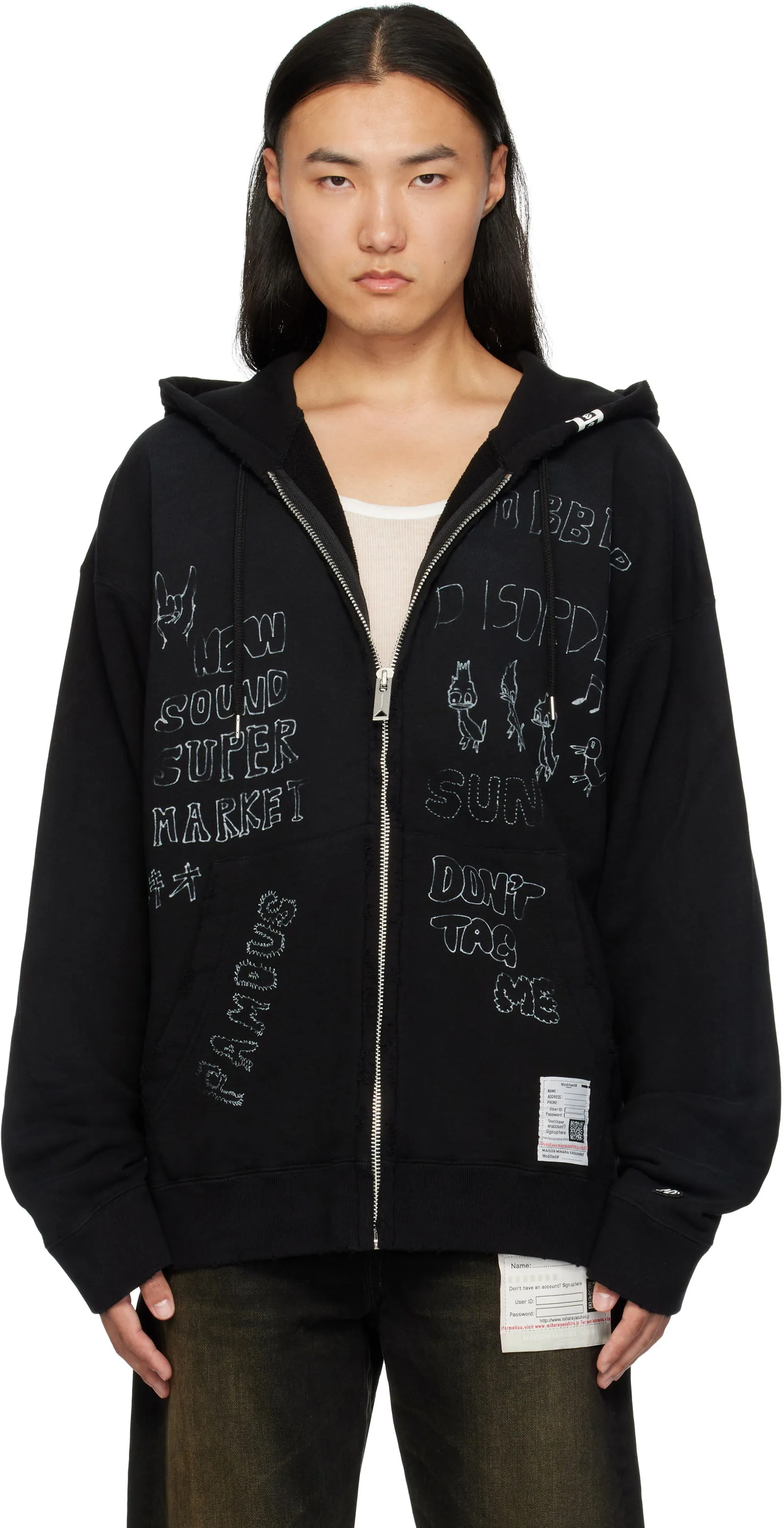 Maison MIHARA YASUHIRO Drawstring Zip Hoodie