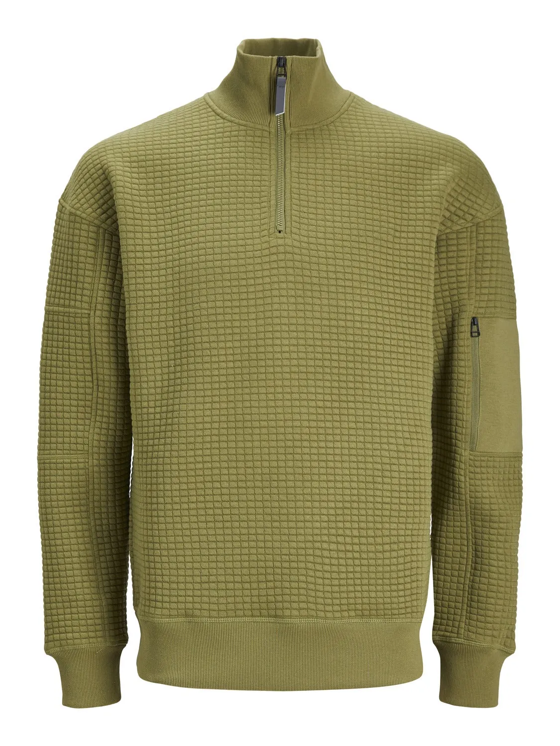 Media cremallera Liso | Verde intermedio | Jack & Jones®