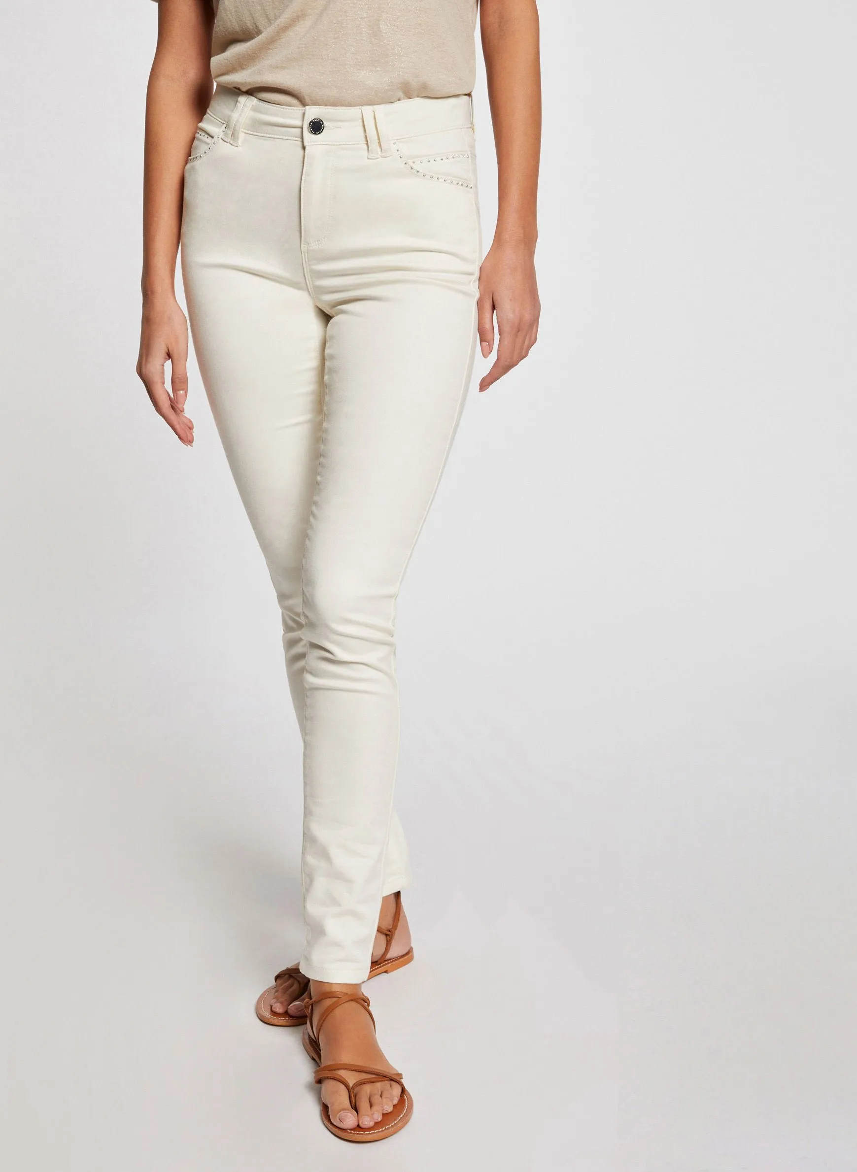 MORGAN PIOUBA - Vaquero skinny de mezcla de algodón en blanco