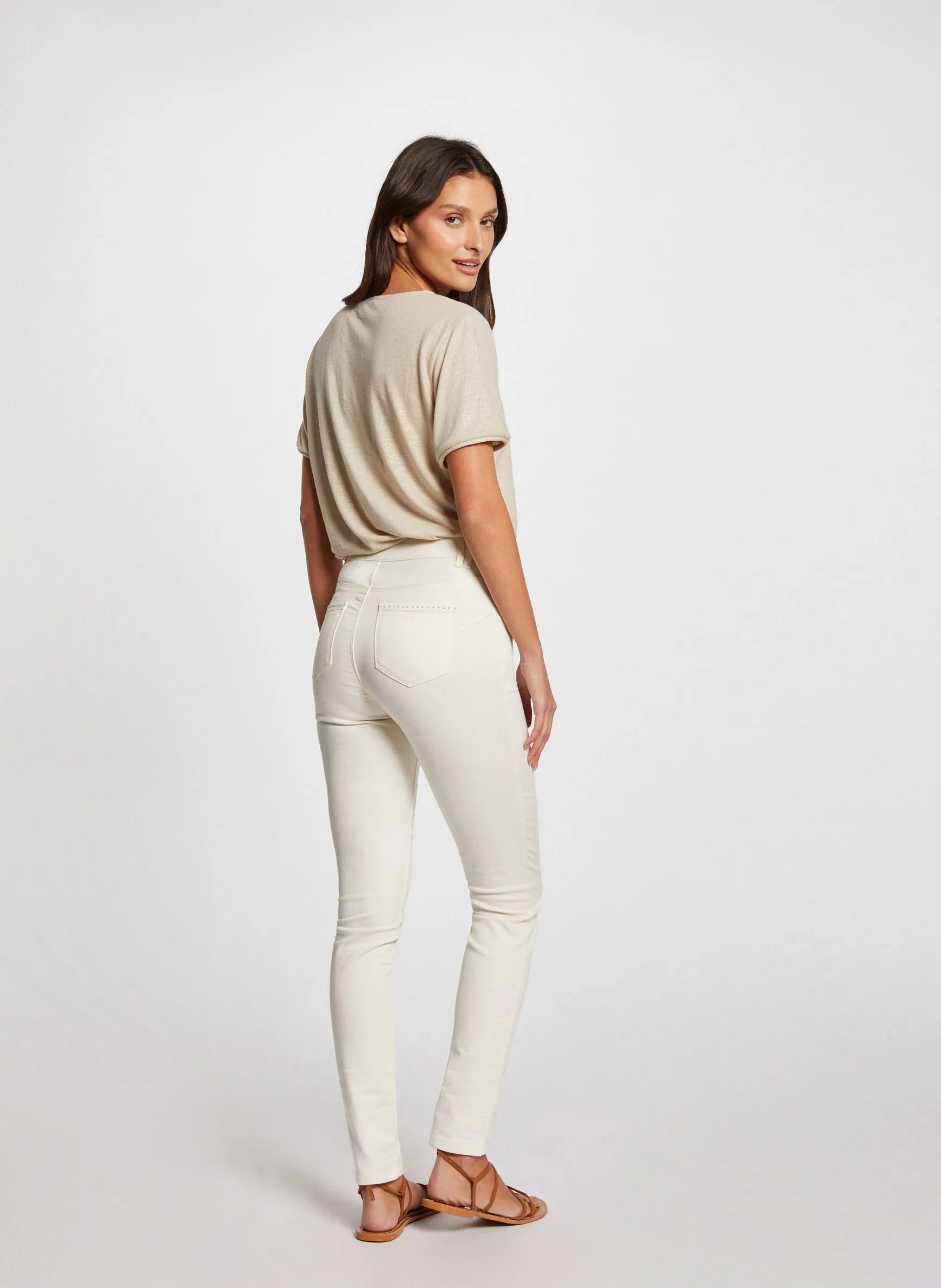 MORGAN PIOUBA - Vaquero skinny de mezcla de algodón en blanco