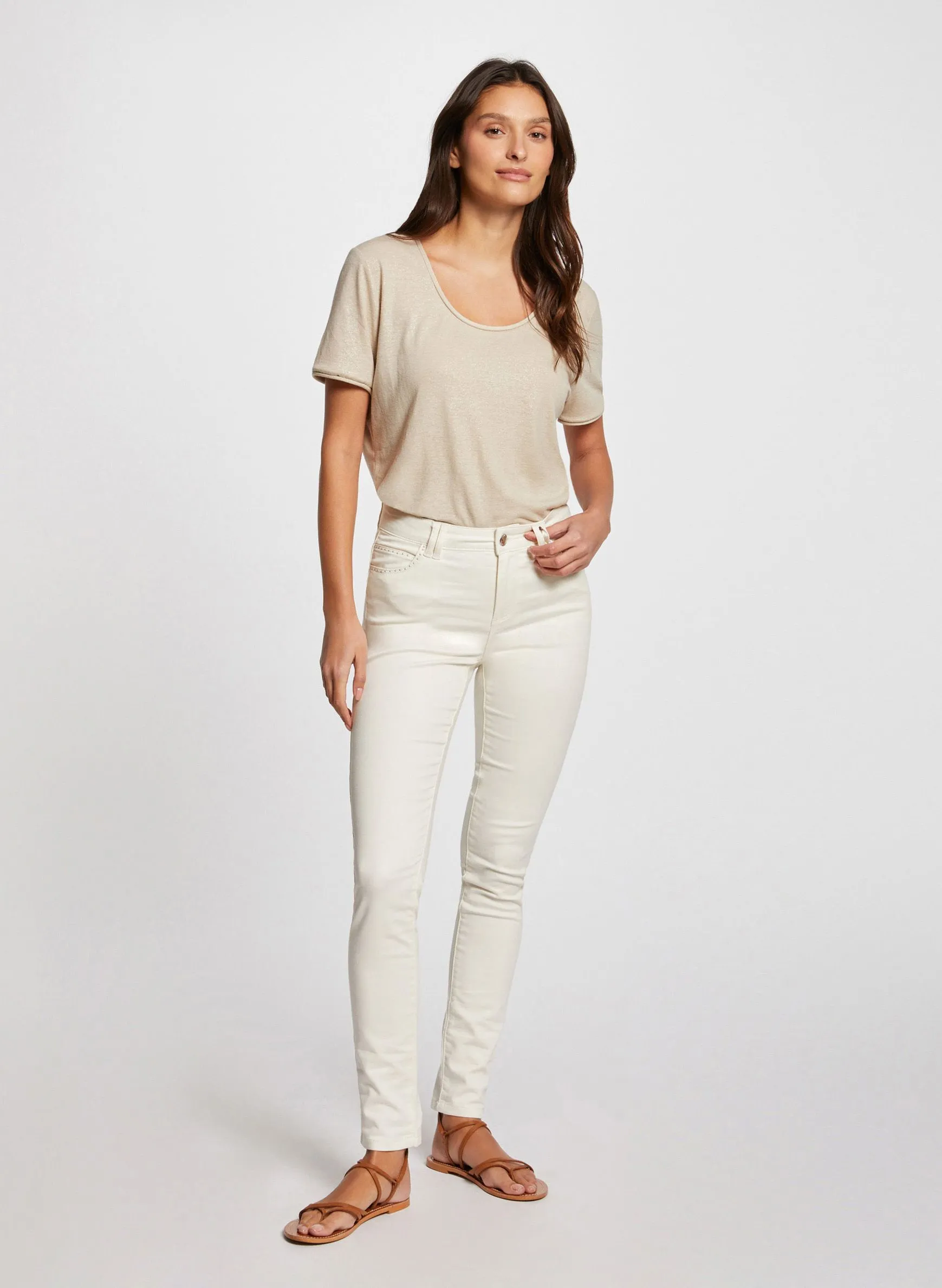 MORGAN PIOUBA - Vaquero skinny de mezcla de algodón en blanco