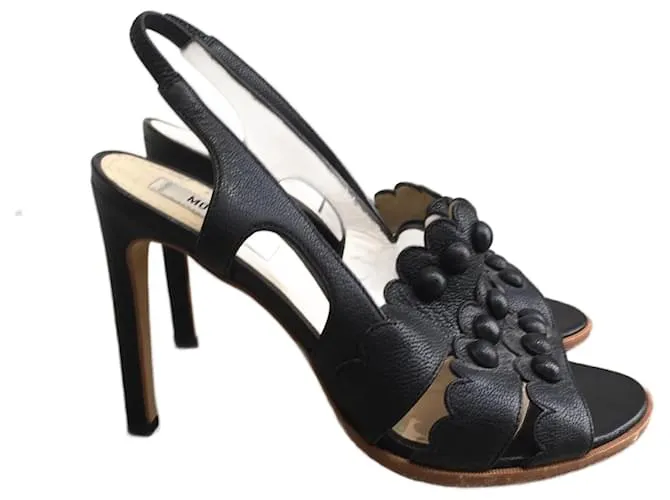 MOSCHINO Sandalias T.UE 37 cuero Negro 