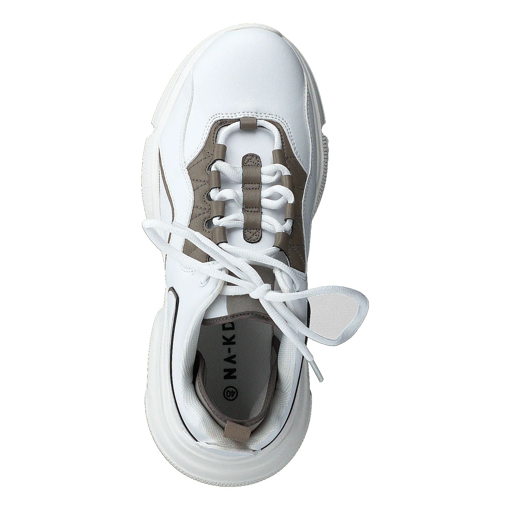 NA-KD zapatos Loop Lacing Trainers White/grey