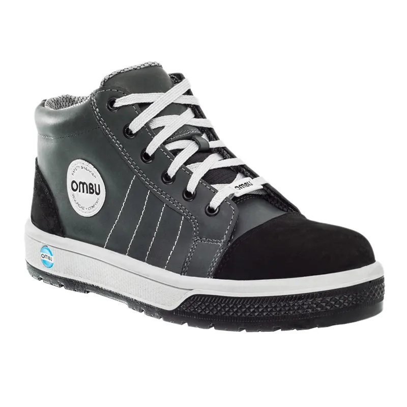 OMBU BOTÍN SNEAKER INY-PU CUERO FLOR NEGRO CON PUNTERA COMPOSITE