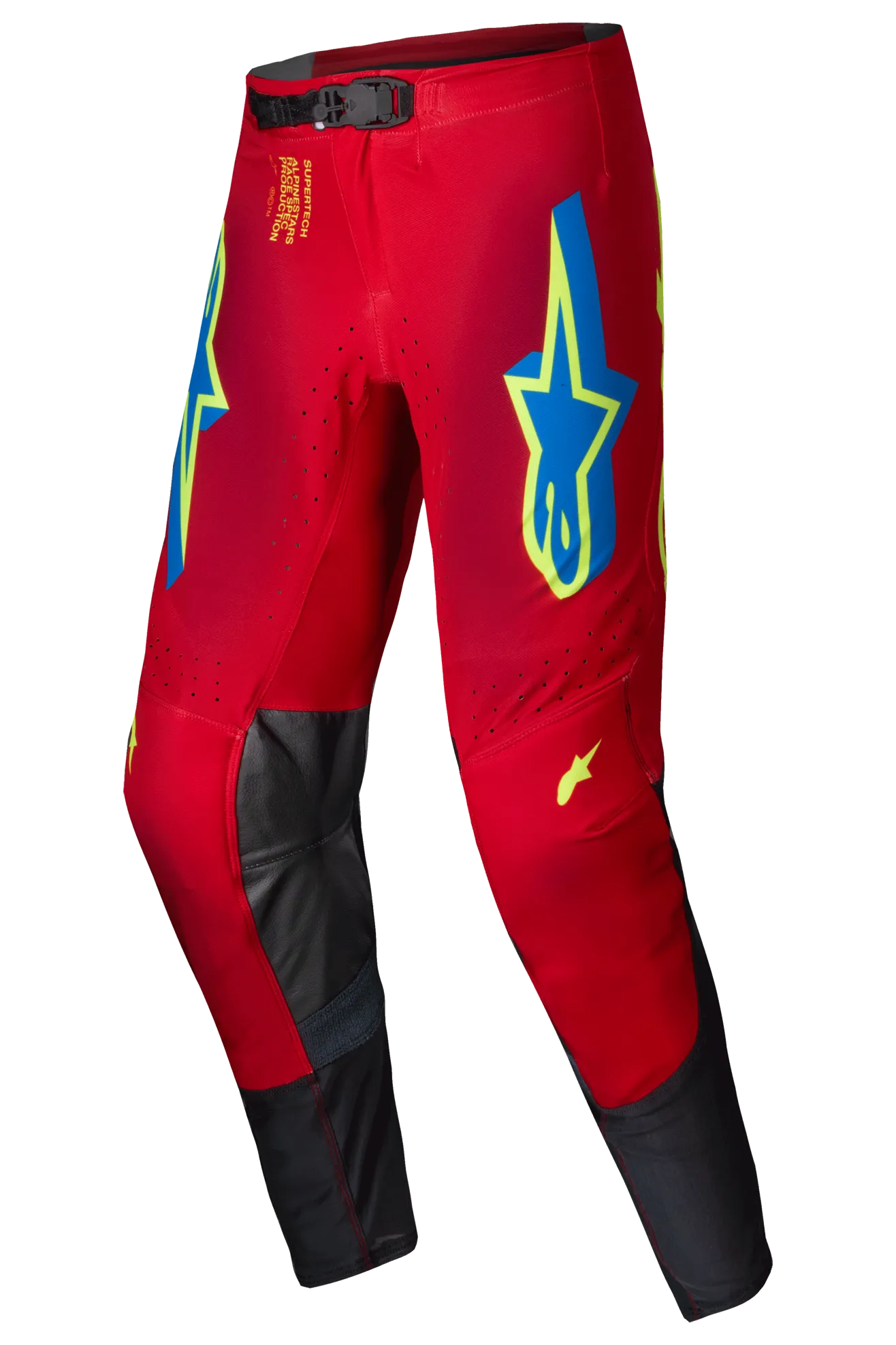 Pantalones de Cross Alpinestars Supertech Maker Rojo Brillante-Amarillo Flúor