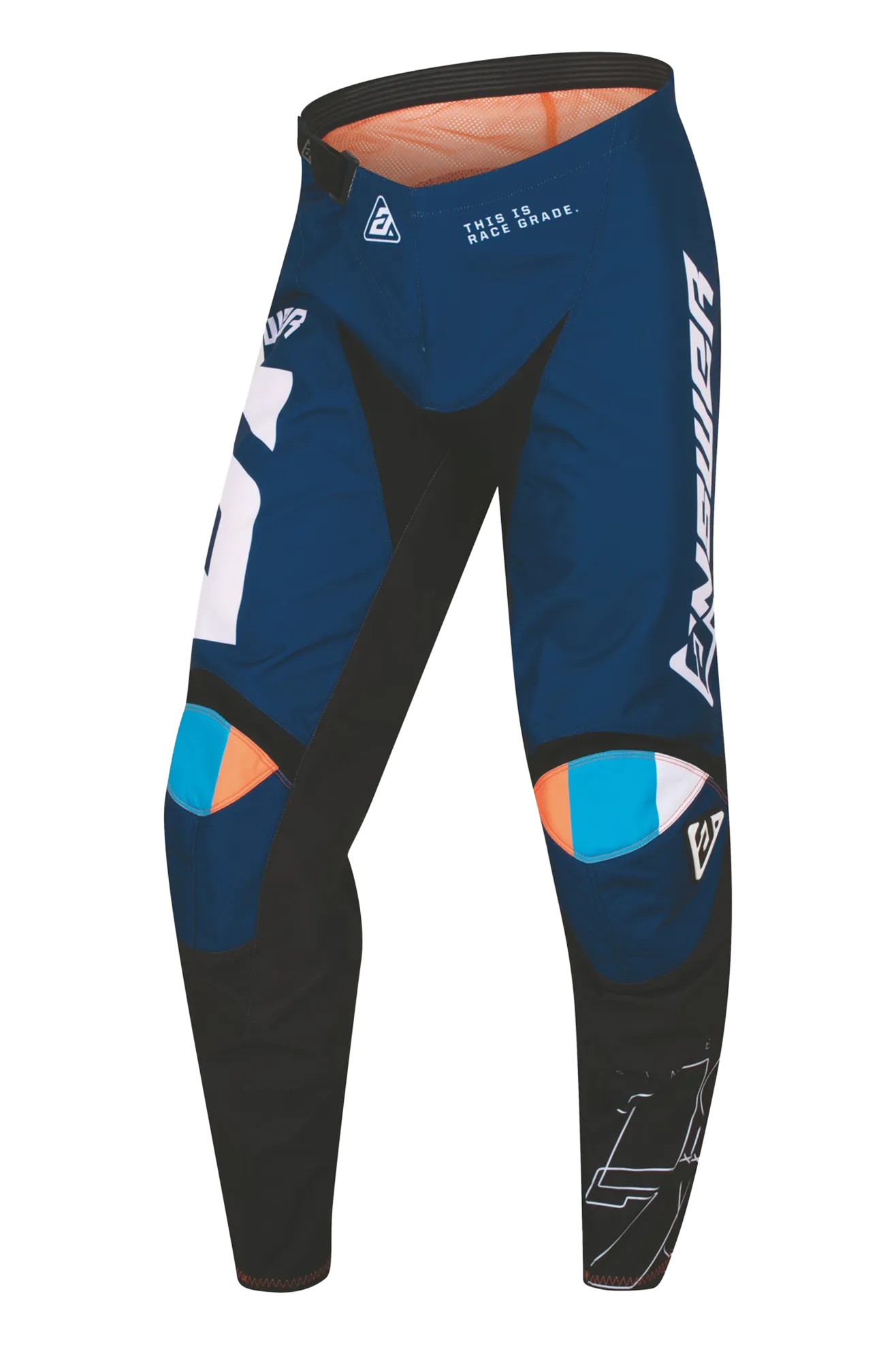 Pantalones de Cross Niño ANSWER SYNCRON CC Azul-Naranja Hiper-Negro