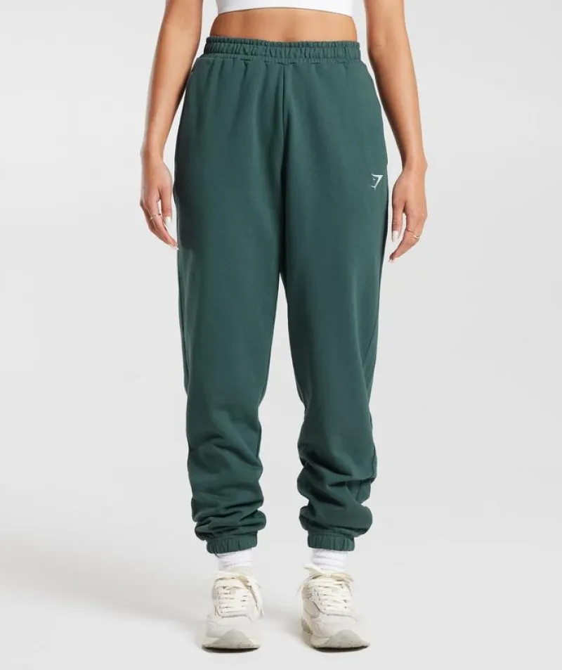 Pantalones Gymshark Entrenamiento Fleece Joggers Verdes | 245103-OAC