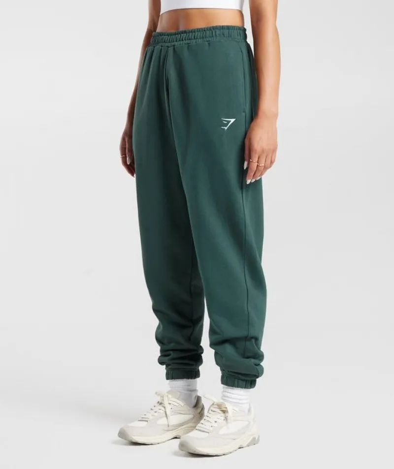 Pantalones Gymshark Entrenamiento Fleece Joggers Verdes | 245103-OAC