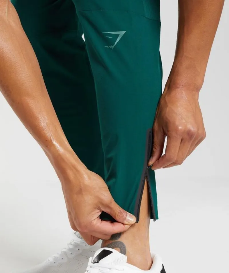 Pantalones Gymshark Híbrido Woven Joggers Verdes | 038469-MNI