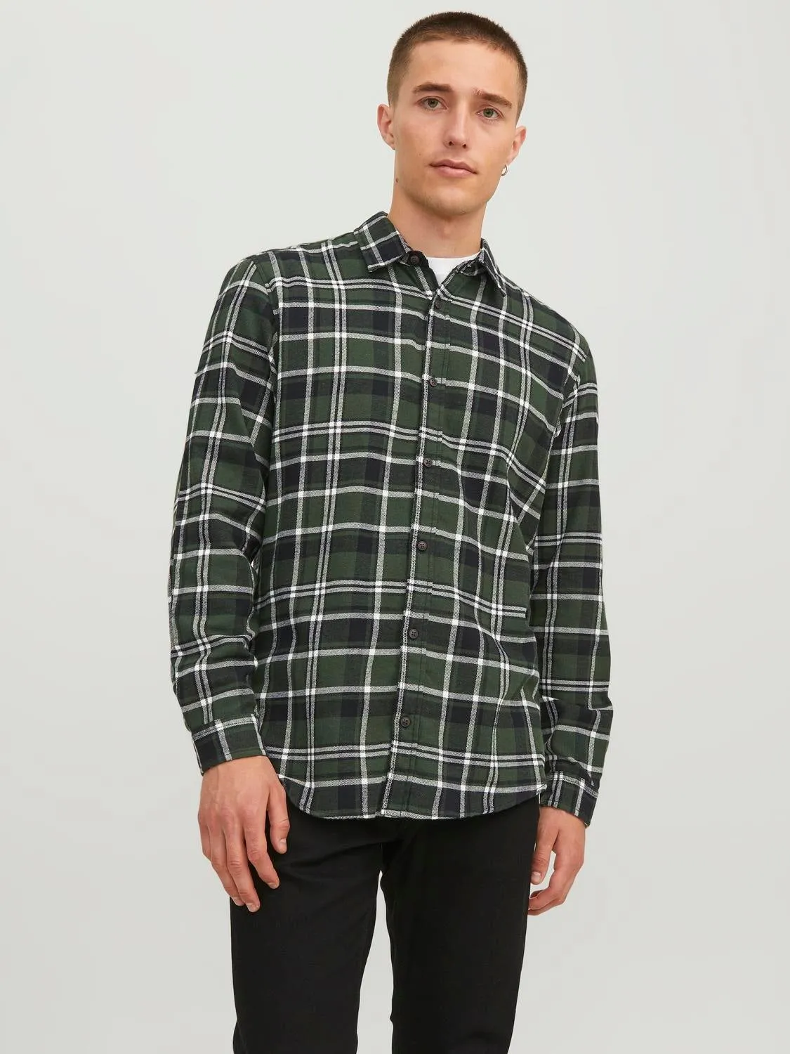 Paquete de 2 Camisa a cuadros Corte slim | Verde oscuro | Jack & Jones®