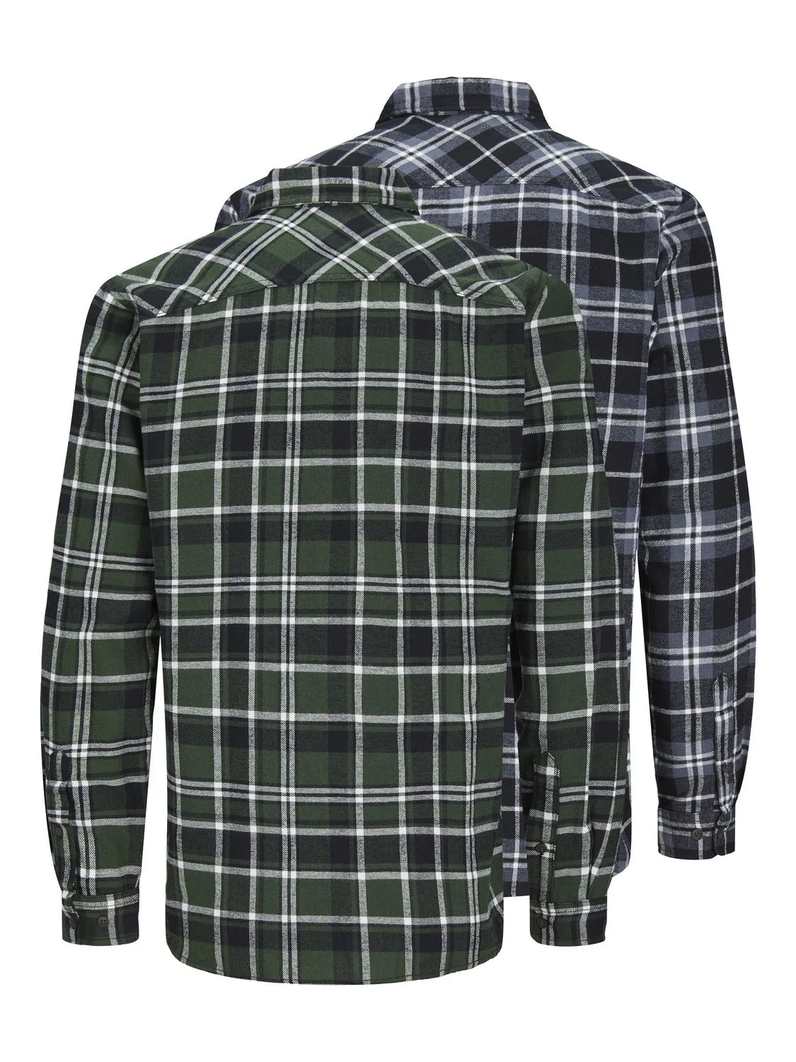 Paquete de 2 Camisa a cuadros Corte slim | Verde oscuro | Jack & Jones®