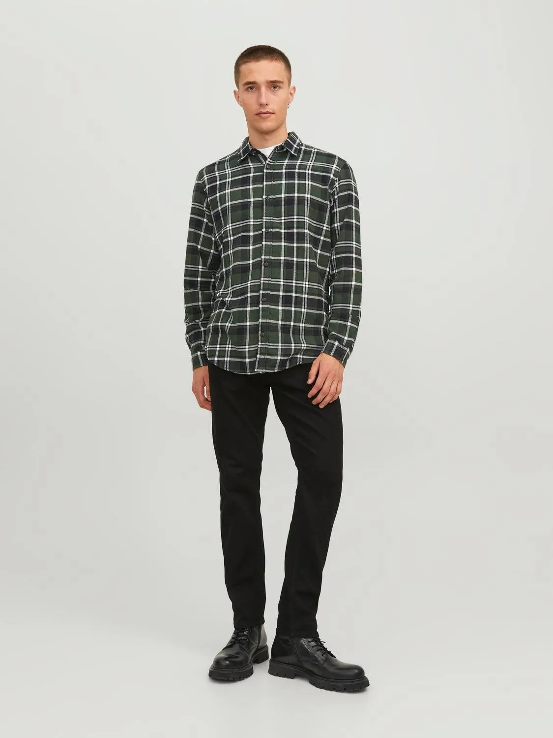 Paquete de 2 Camisa a cuadros Corte slim | Verde oscuro | Jack & Jones®