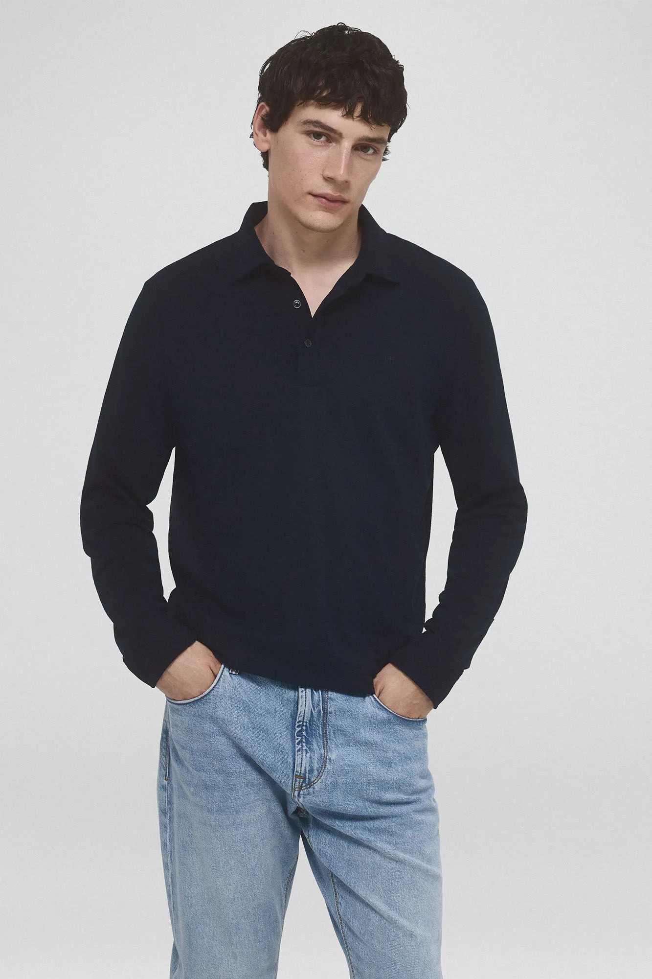 Pedro del Hierro Polo manga larga tencel