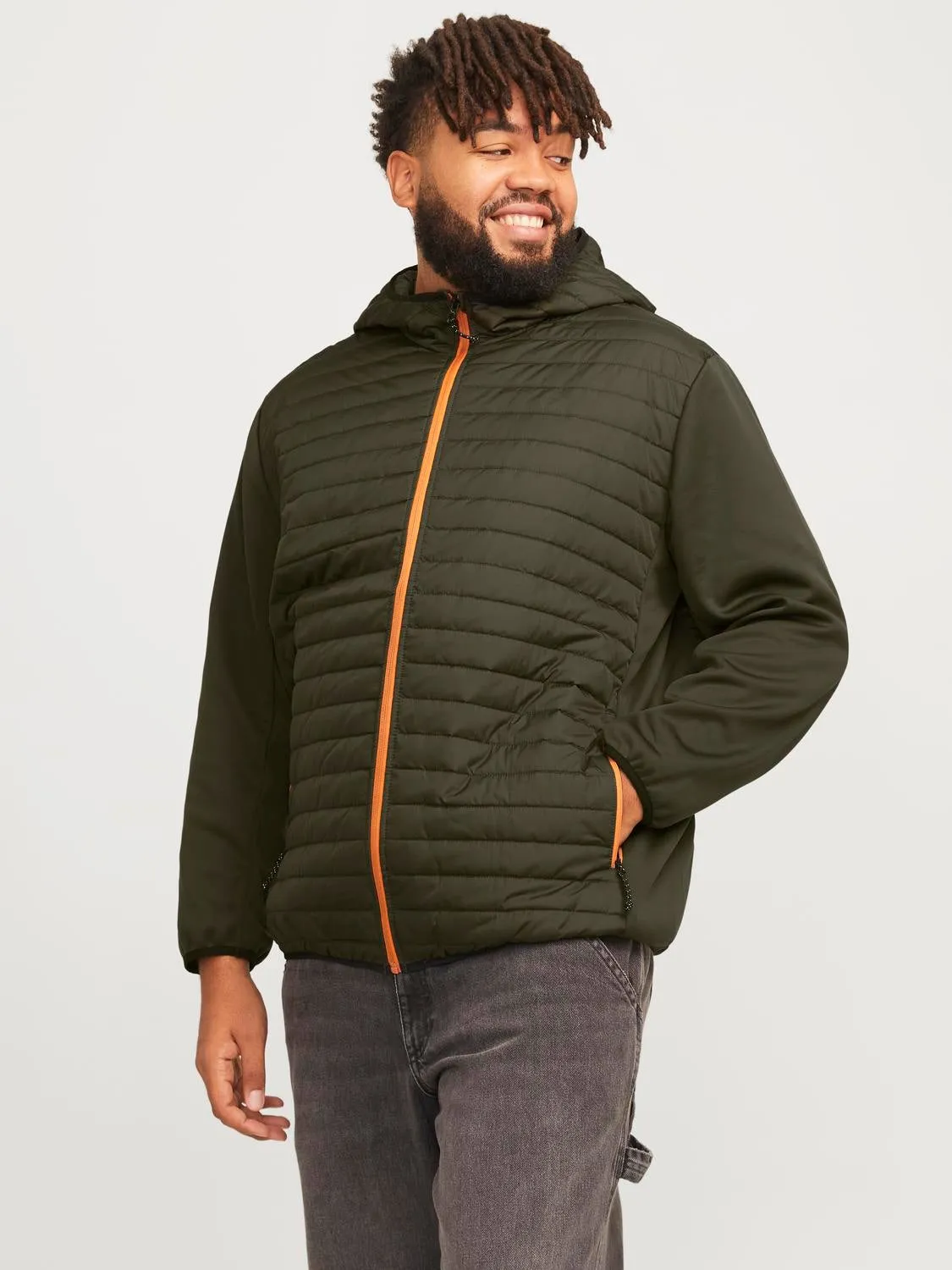 Plus Size Chaqueta híbrida | Verde oscuro | Jack & Jones®