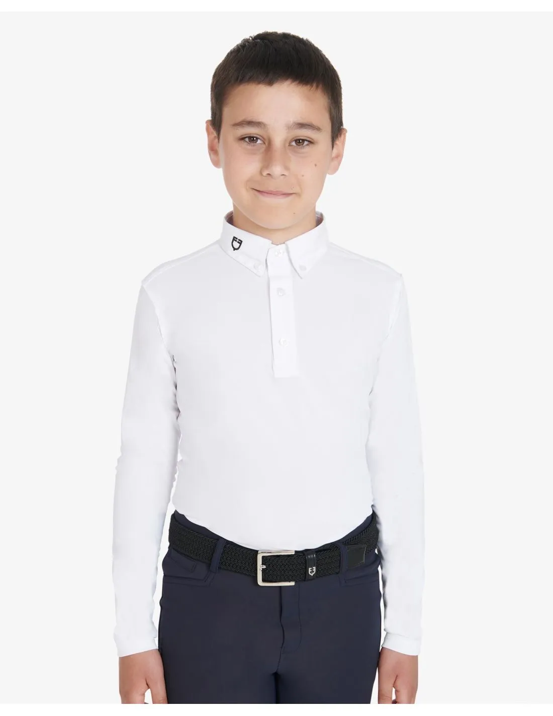 POLO DE COMPETICIÓN NIÑO SLIM FIT CON TRES BOTONES EQUESTRO