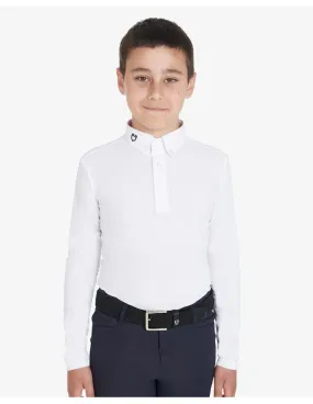 POLO DE COMPETICIÓN NIÑO SLIM FIT CON TRES BOTONES EQUESTRO