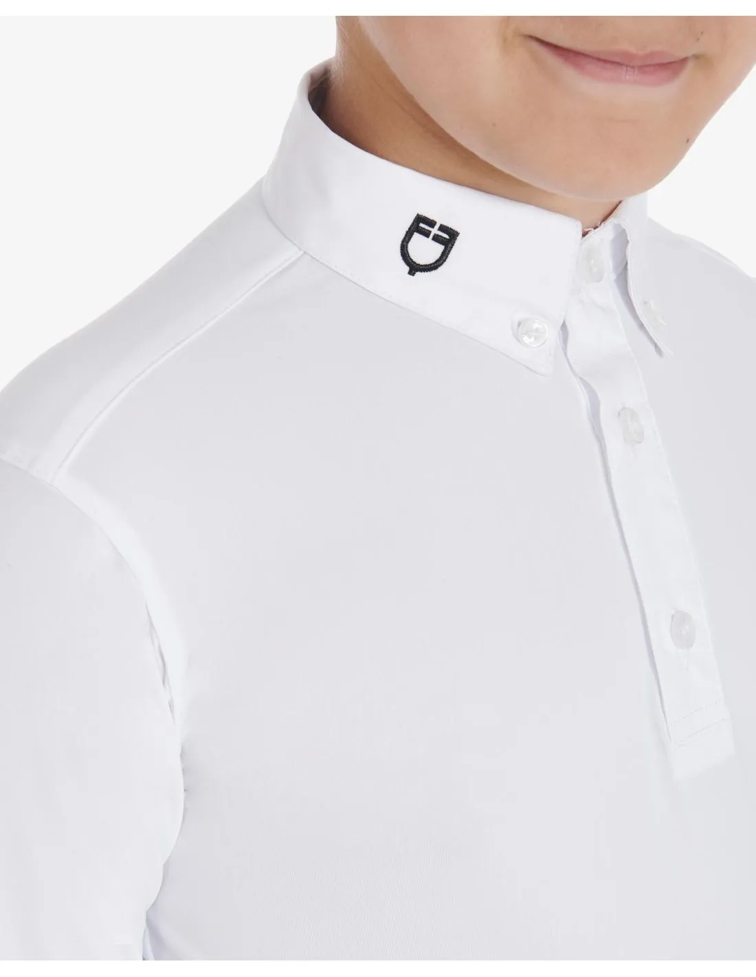 POLO DE COMPETICIÓN NIÑO SLIM FIT CON TRES BOTONES EQUESTRO