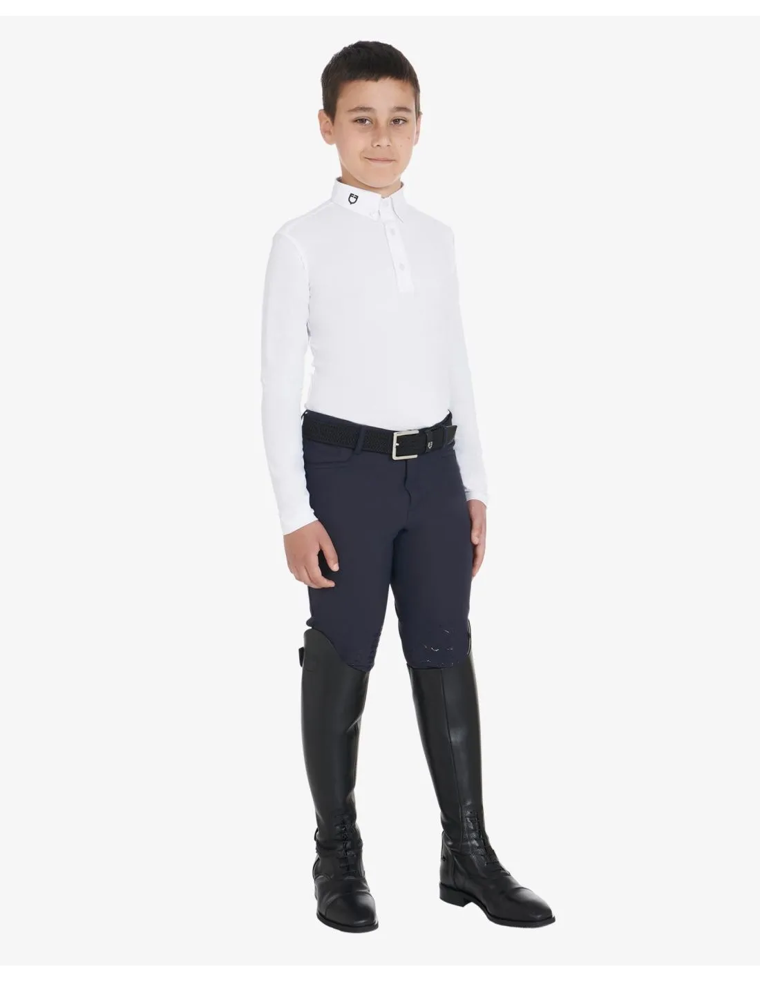 POLO DE COMPETICIÓN NIÑO SLIM FIT CON TRES BOTONES EQUESTRO