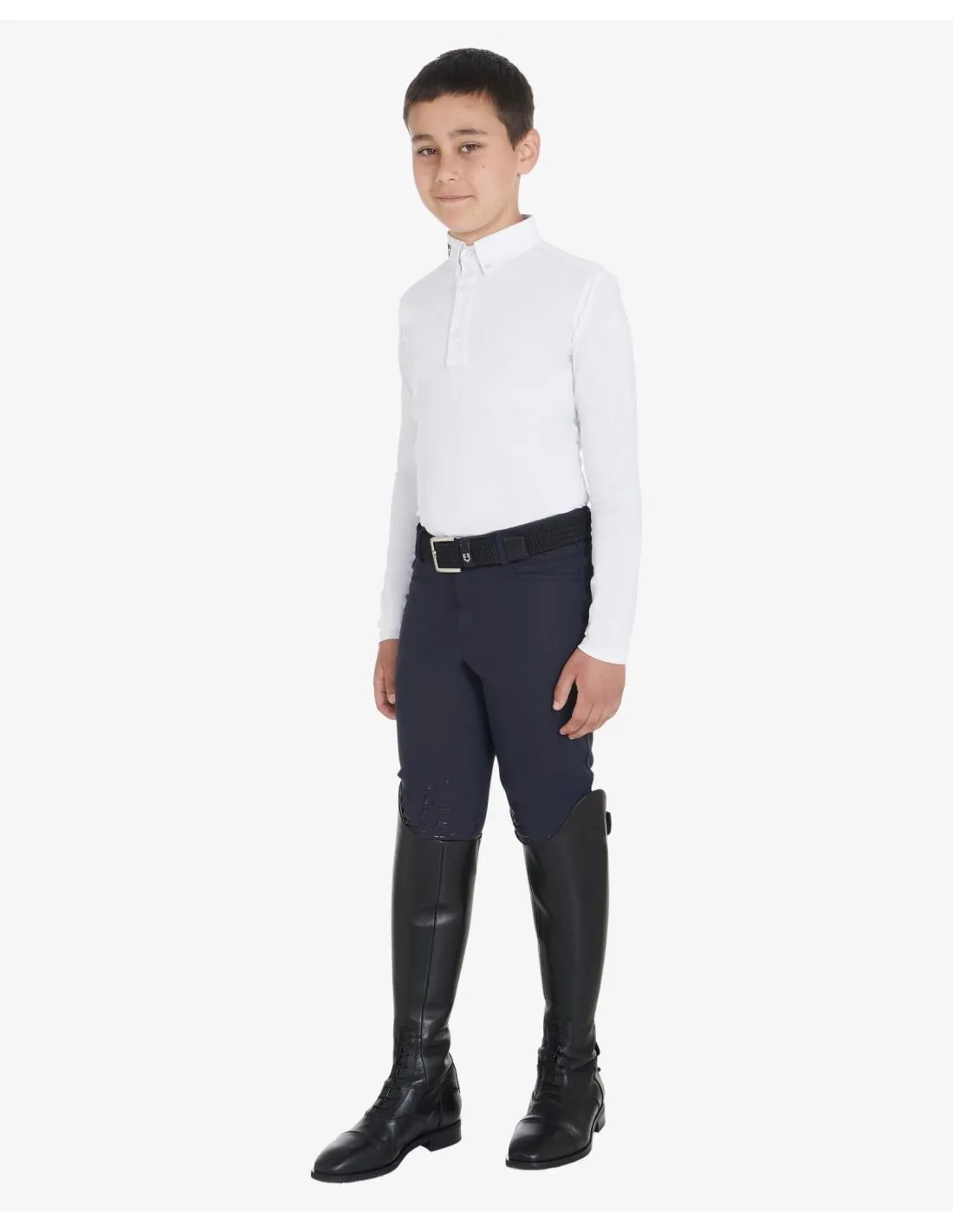 POLO DE COMPETICIÓN NIÑO SLIM FIT CON TRES BOTONES EQUESTRO