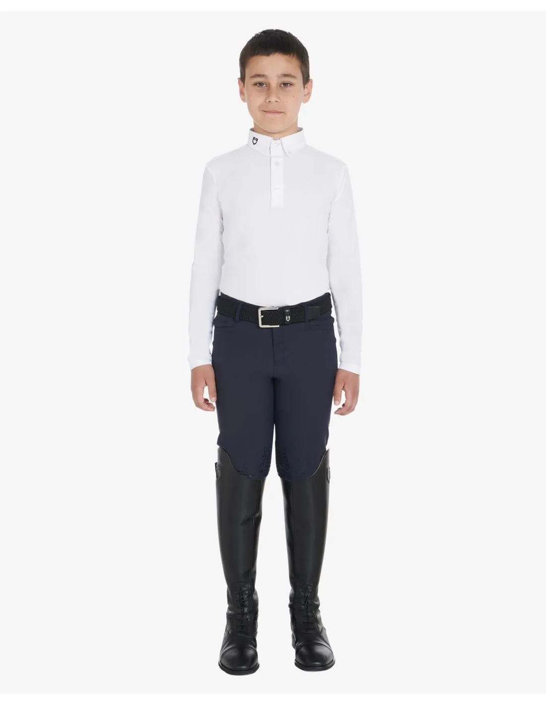 POLO DE COMPETICIÓN NIÑO SLIM FIT CON TRES BOTONES EQUESTRO